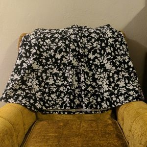 Textured Floral Skater Skirt